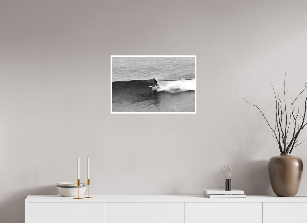 60 x 40 cm, Photo Rag (B&W) mit Rand Surfing Motion Blur Winki Pop Australia Print