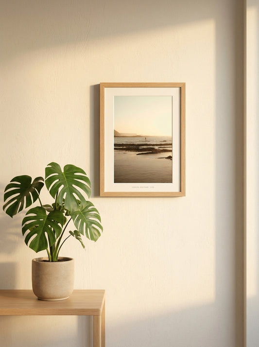 Lone Figure Golden Hour Algarve Print
