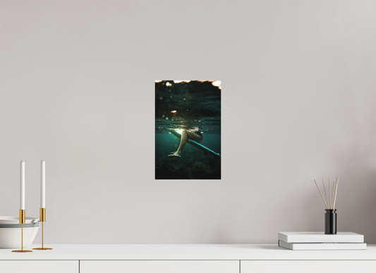 20 x 30 cm, Hahnemühle Torchon (tiefe, matt) Underwater Surfer Sri Lanka Print