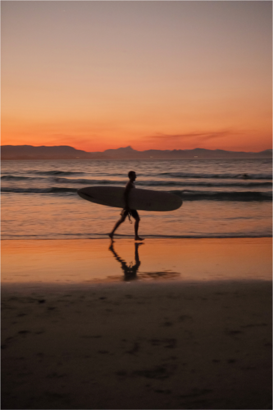 Main image Surfer at Sunset Bali Print