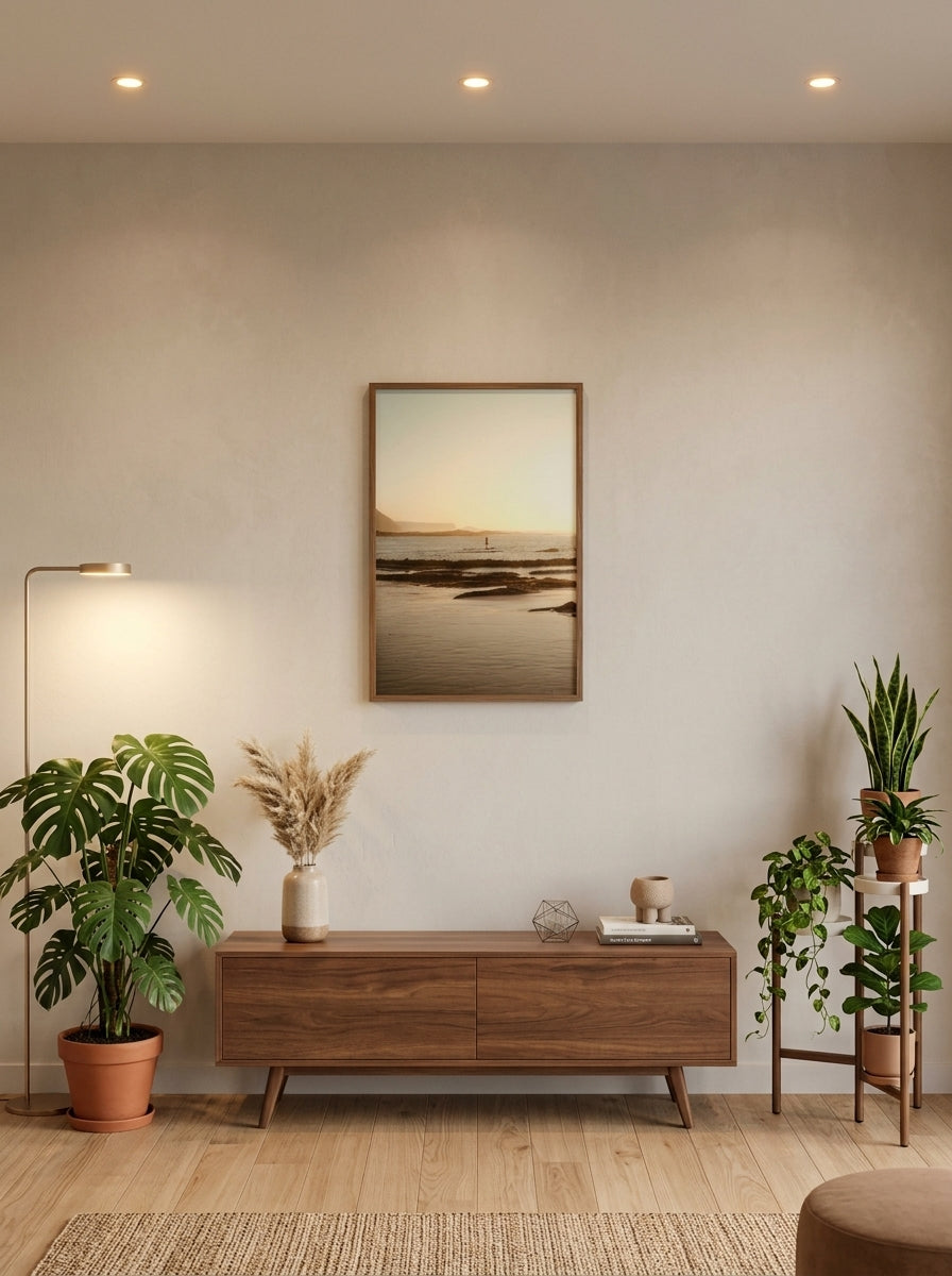 Lone Figure Golden Hour Algarve Print