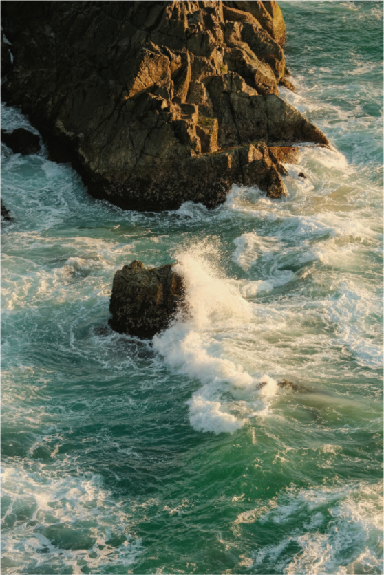 Main image Golden Hour Wave Rocks Print