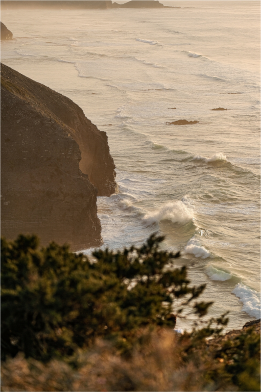 Main image Golden Hour Cliff Waves Algarve Print